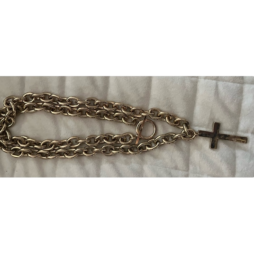 Gold Chain Necklace with Cross Pendant
